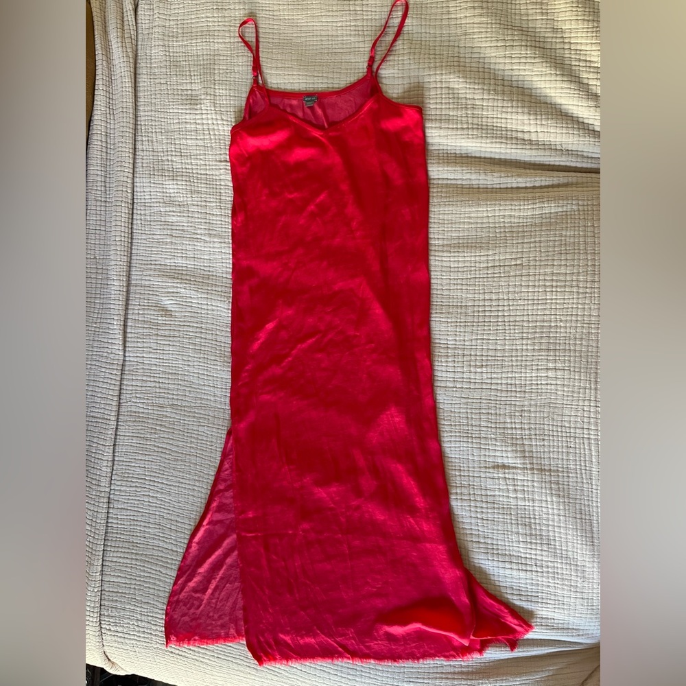 Sleek Red Slip Dress